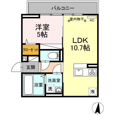 アヴニール(1LDK/3階)の間取り写真
