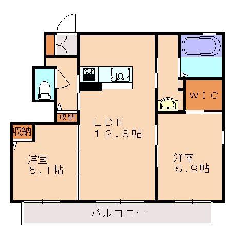 ファーストタワー(2LDK/1階)の間取り写真