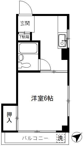 和田ビル(1K/3階)の間取り写真