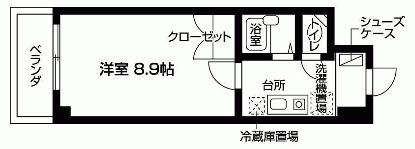 エル・クレセール大石(1K/3階)の間取り写真
