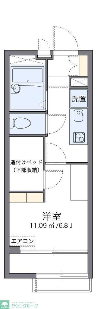 レオパレスブランデール島根(1K/2階)の間取り写真