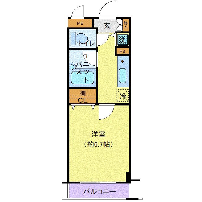 シンシア日本橋新川(1K/3階)の間取り写真