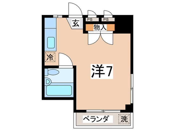 サンハイツ(ワンルーム/3階)の間取り写真