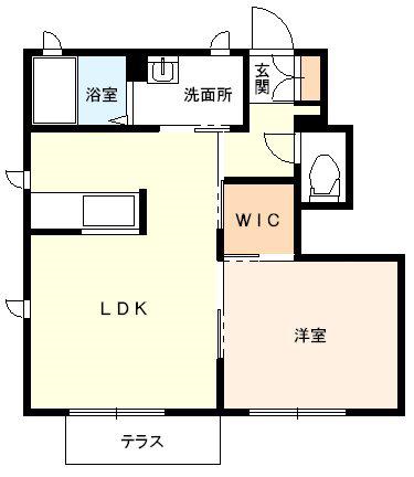 フリージア(1LDK/1階)の間取り写真