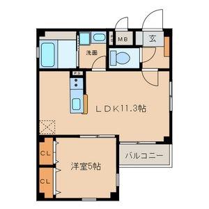 グランレーヴ千代田(1LDK/1階)の間取り写真