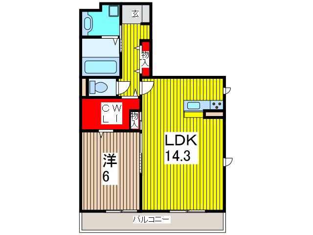 安行藤八D-ROOM(1LDK/3階)の間取り写真