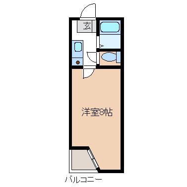 ベルシティ森合町(1K/4階)の間取り写真