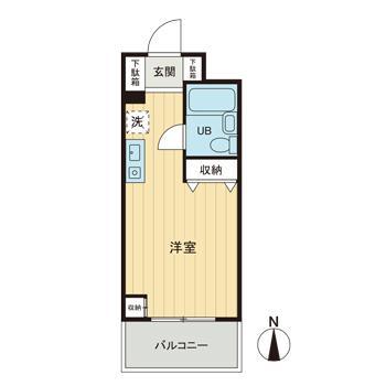 フラット16(ワンルーム/3階)の間取り写真