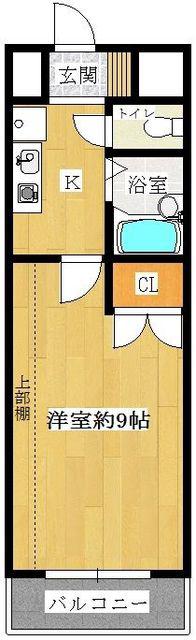 グランビュー薬院(1K/2階)の間取り写真