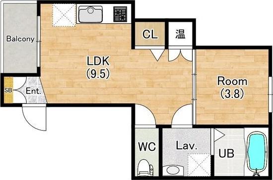 F MAISON RUELLE(1LDK/1階)の間取り写真