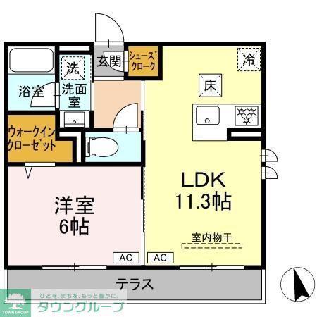 レジデンス オークリーフ(1LDK/1階)の間取り写真
