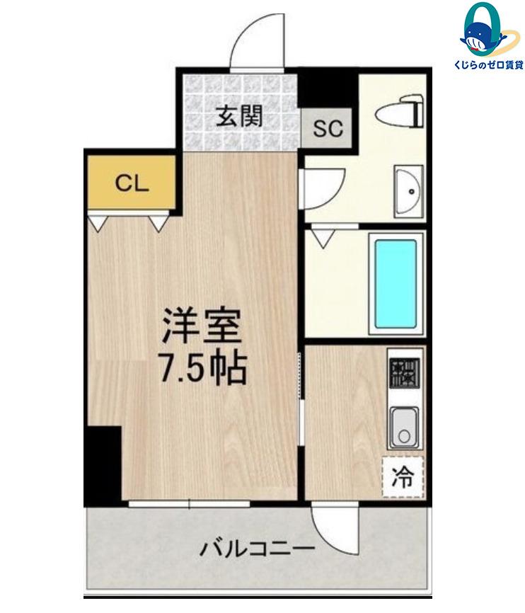 フロンティアタワー名駅南(1K/10階)の間取り写真