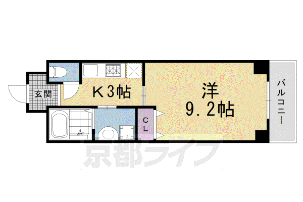 クリア・クリスタオ(1K/5階)の間取り写真