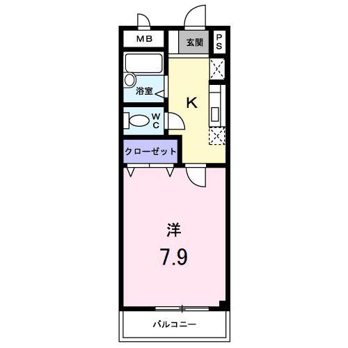 ONE R 22629(1K/2階)の間取り写真