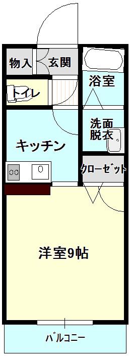 ブレスガーデン(1K/1階)の間取り写真