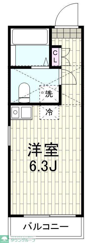 コンフォート読売ランド前参番館(ワンルーム/1階)の間取り写真