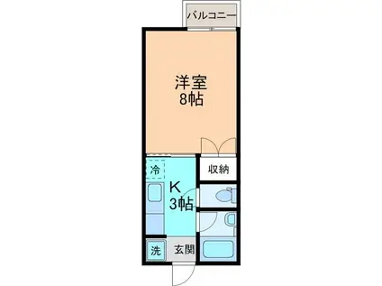 マイタウン芳斉(1K/2階)の間取り写真