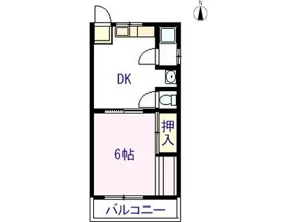 アルタエクセレンテC(1K/2階)の間取り写真