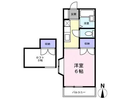 ハイツ大谷(1K/2階)の間取り写真