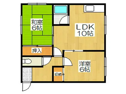 曙ハイツ(2DK/2階)の間取り写真