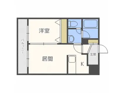 MAHALO OHASHI HOKUDAI (1LDK/1階)の間取り写真