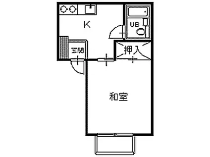 メゾンI・F(1K/2階)の間取り写真