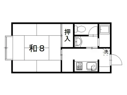 セシール桜木(1K/1階)の間取り写真