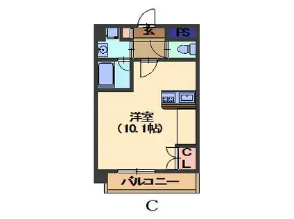 シティライフ本山北(ワンルーム/2階)の間取り写真