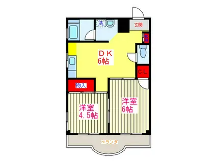 セザール麻美(2DK/3階)の間取り写真