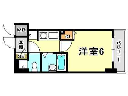 エステムコート神戸西(1K/2階)の間取り写真