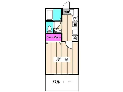 栗山プチシャトーIII(1K/1階)の間取り写真