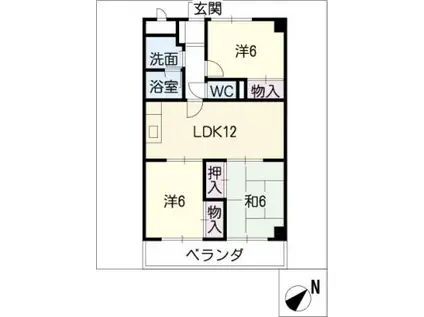 ベルフルール(3LDK/3階)の間取り写真