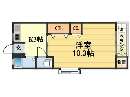 石井マンション(1K/2階)の間取り写真