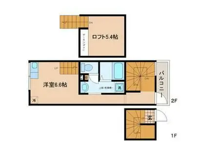 TANOSHIME荘(ワンルーム/2階)の間取り写真