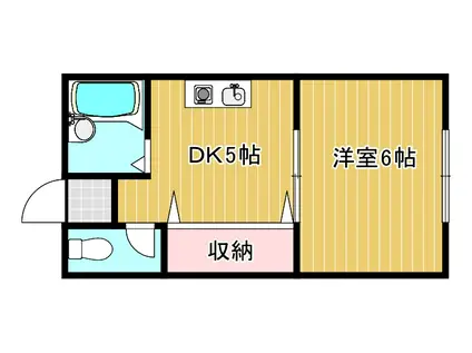 酒井ハイツ(1DK/2階)の間取り写真