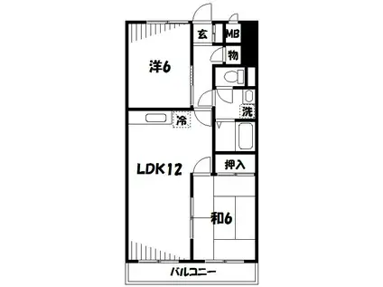 第21クリスタルマンション(2LDK/2階)の間取り写真