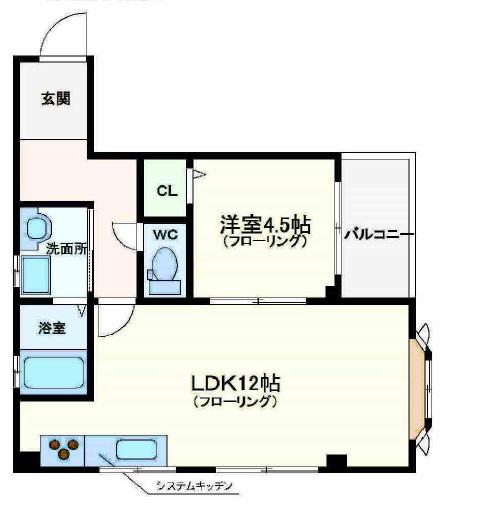 藤ヶ丘OMMビル(1LDK/2階)の間取り写真