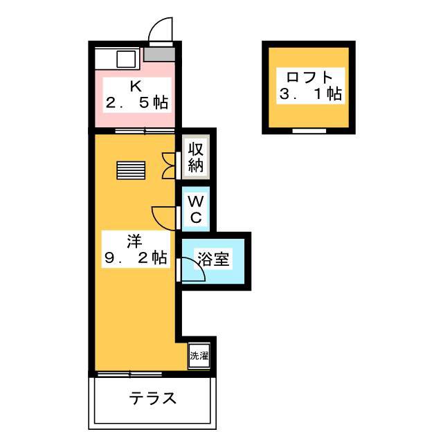 フィオリスタ(1K/1階)の間取り写真