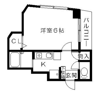 エターナルコート吉祥寺(1K/2階)の間取り写真