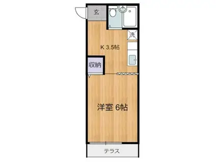 コーポハナブサ(1K/1階)の間取り写真