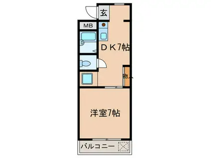 カーサ大幸(1DK/2階)の間取り写真