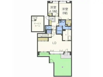 リーベスト南平岸弐番館(2SLDK/1階)の間取り写真