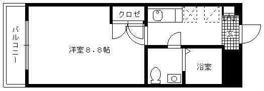 P-COM KOGA(1K/2階)の間取り写真