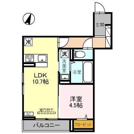 D-ROOM笹口 103(1LDK/1階)の間取り写真