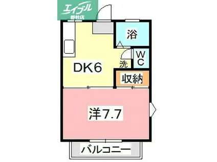 アネックス総社(1DK/2階)の間取り写真