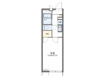 ＪＲ武蔵野線 吉川駅 徒歩5分 2階建 築15年(1K/1階)の間取り写真