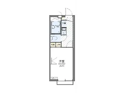 レオパレスパノラマハイツ八幡山(1K/1階)の間取り写真