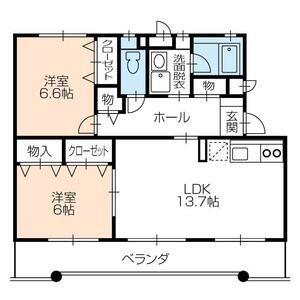 アヴァンセ山本(2LDK/1階)の間取り写真