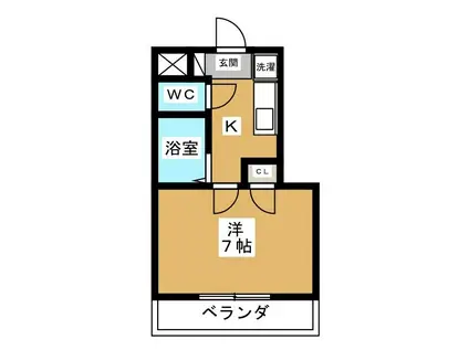 トーン・クラスター学園(1K/1階)の間取り写真