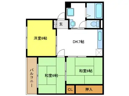 マンション波寄(3DK/3階)の間取り写真